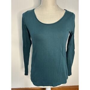 Ann Taylor LOFT Sz S Emerald Green Soft Knit Scoop Neck Top Live Love Loft